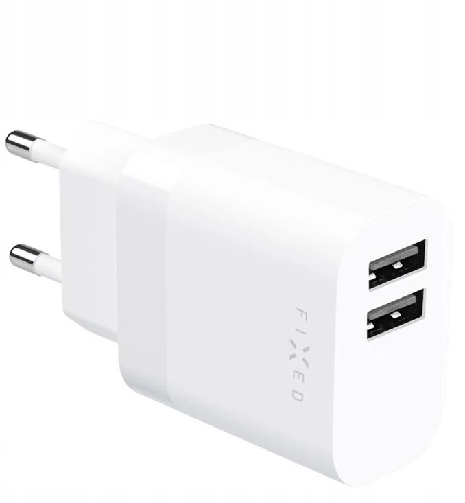 Fixed Fiksuotas | Dvigubas USB kelioninis įkroviklis 17 W ir USB/USB-C laidas | FIXC17N-2UC-WH