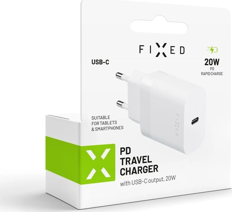 Fixed Fiksuotas | Kelioninis įkroviklis, 20W | FIXC20N-C-WH