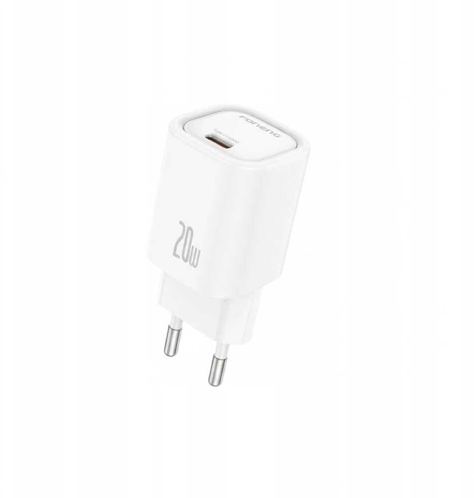 FONENG sieninis įkroviklis EU69 PD 20W 1xUSB-C Baltas