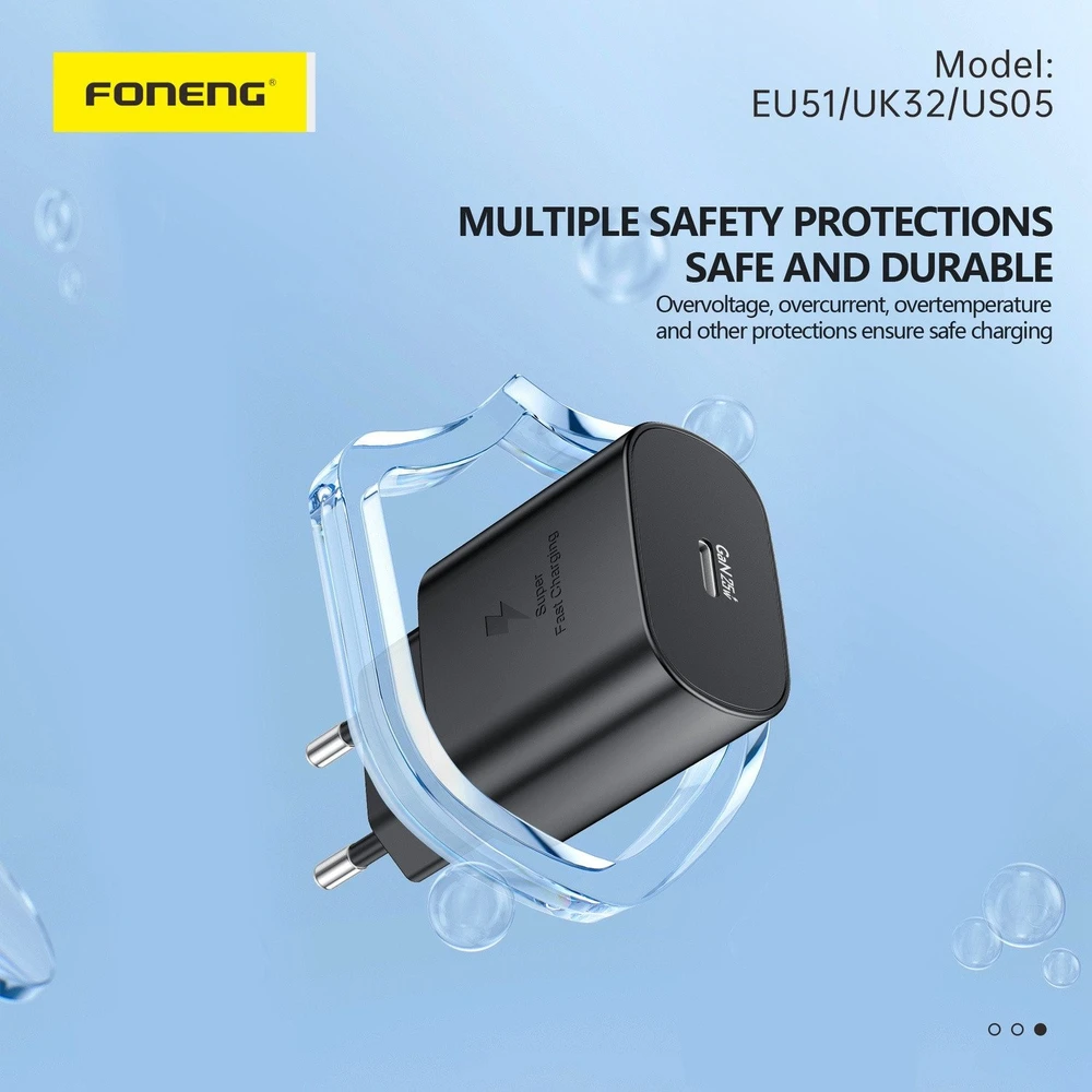 Foneng EU51 USB-C 25W tinklo įkroviklis (juodas)