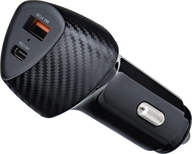 Automobilinis įkroviklis Forcell F-Energy Carbon USB C + USB A QC3.0 PD 3A 38W CC50-1A1C juodas