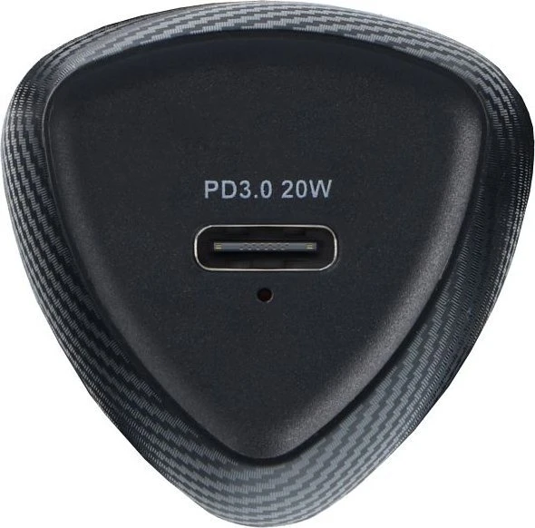 Automobilinis įkroviklis Forcell F-Energy Carbon USB C QC3.0 PD 3A 20W + laidas USB C - Lightning CC50-1C juodas