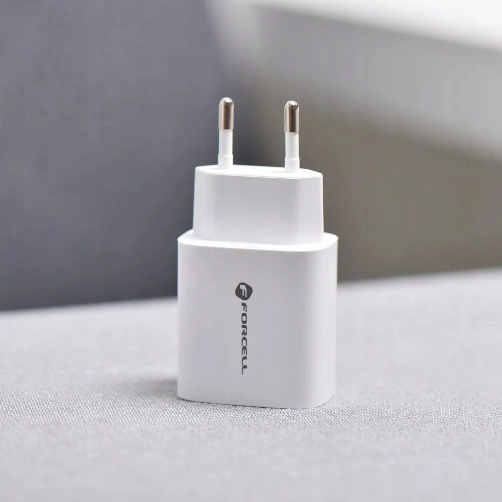 Įkroviklis Forcell (1xUSB-C;1xUSB 3A 30W) baltas