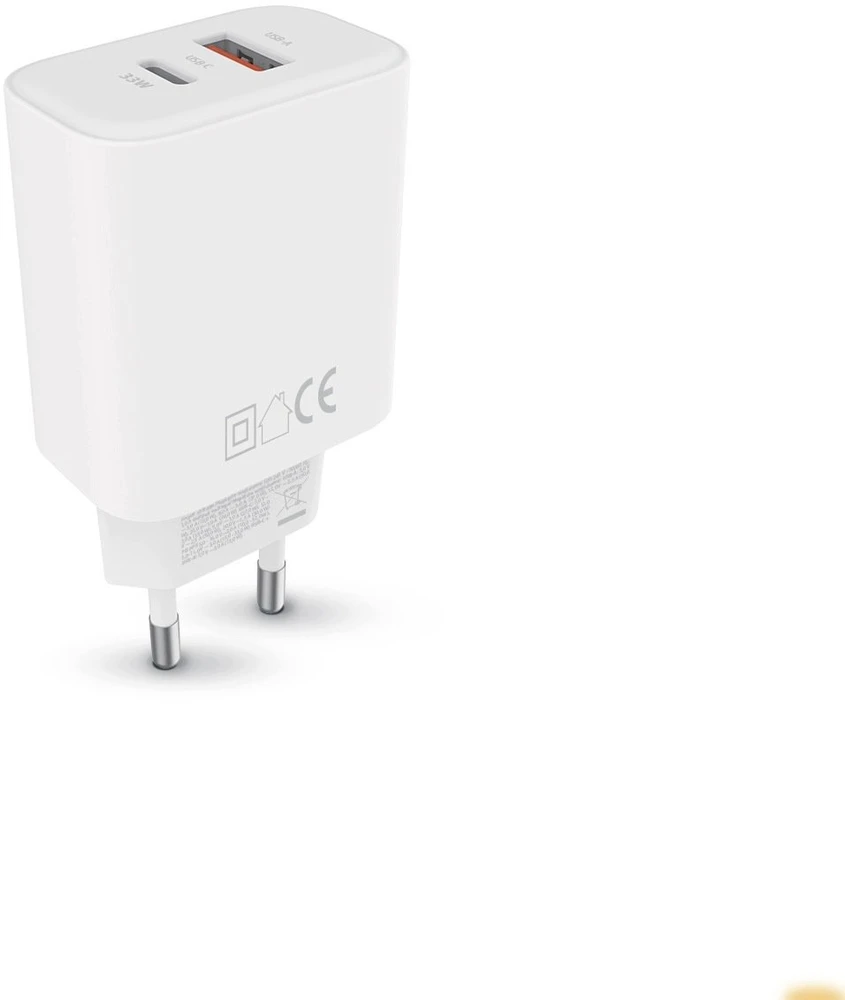 Telforceone Forever TC-09-33AC GaN PD QC charger 1x USB-C 1x USB 33W baltas