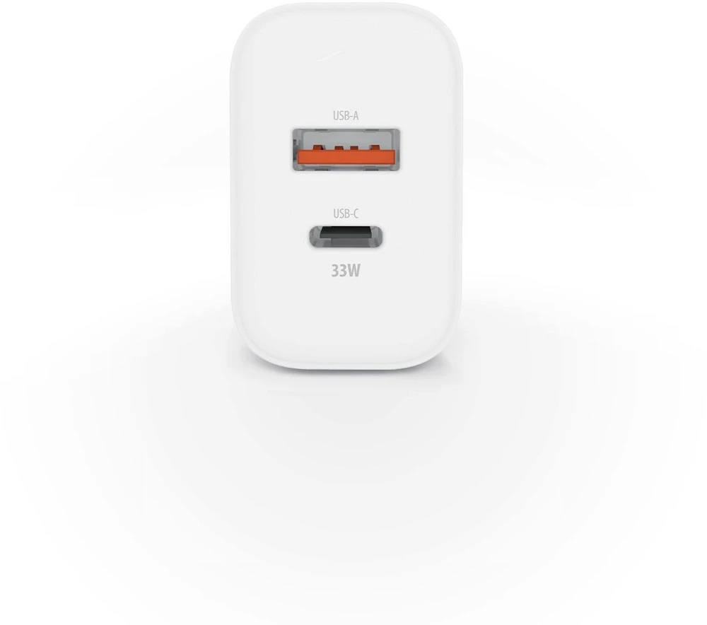 Telforceone Forever TC-09-33AC GaN PD QC charger 1x USB-C 1x USB 33W baltas