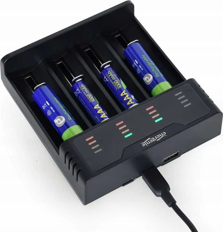 Gembird ENERGENIE BC-USB-02 Ni-MH + Li-ion Fast Baterija Charger juodas