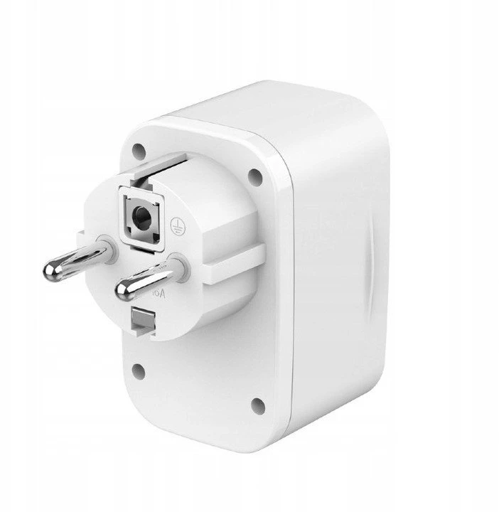 GEMBIRD 2-port USB fast charger with pass-through AC socket 20W baltas