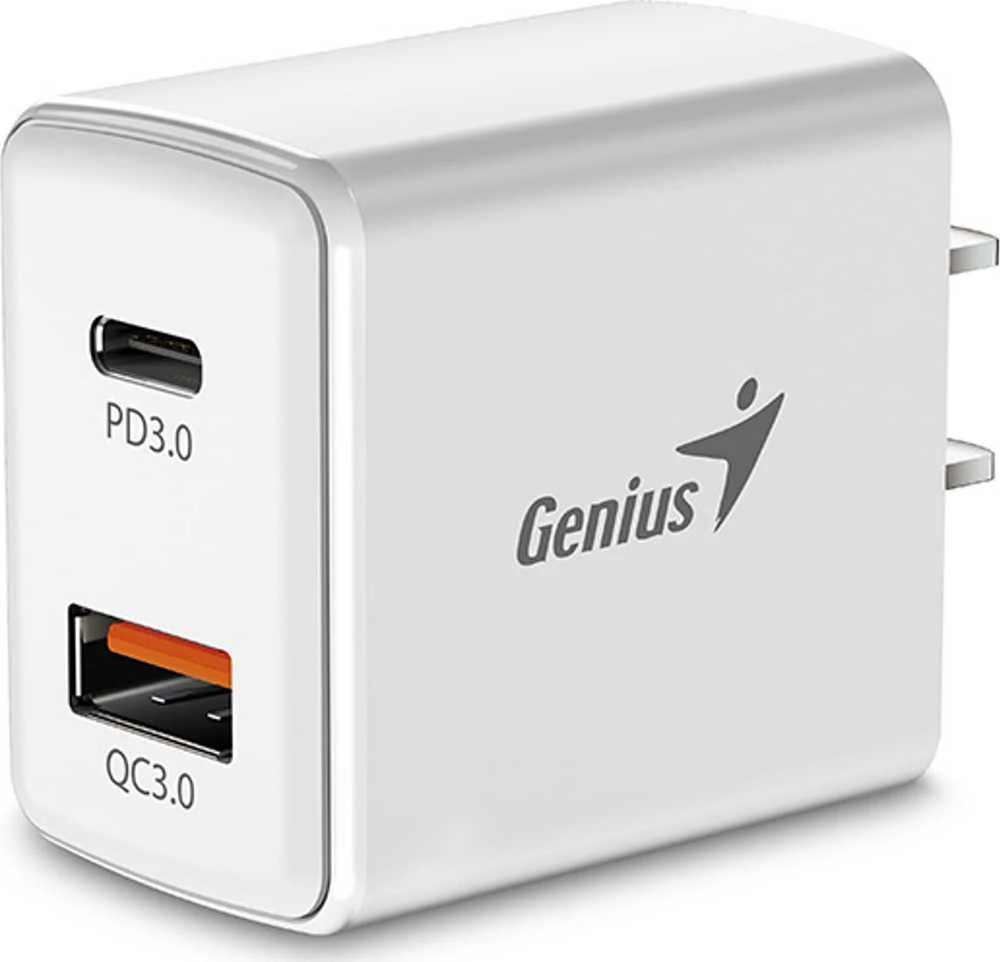 GENIUS PD-20AC dvigubas įkroviklis su USB-C ir USB-A jungtimis