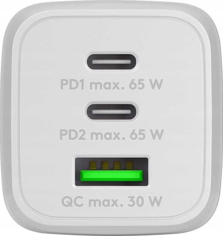 Goobay 65 W USB-C PD GaN Multiport Fast Charger Nano, Baltas