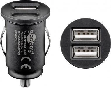 Goobay | Dvigubas USB automobilinis įkroviklis | 58912 | USB mini automobilinis įkroviklis