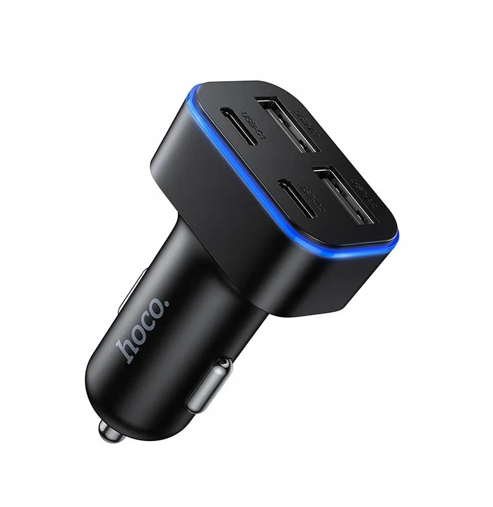 Car charger Hoco 2xUSB A + 2xUSB C PD QC3.0 42W Z63 juodas
