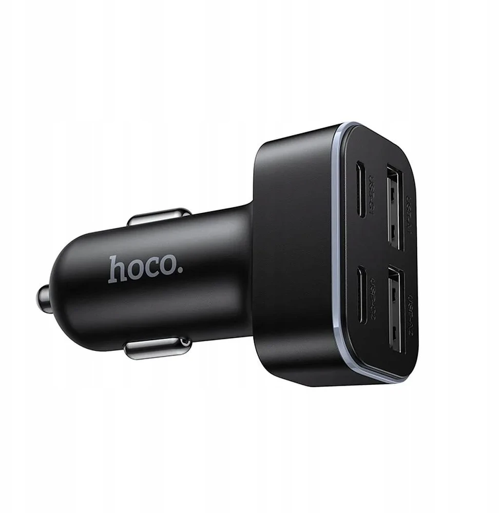 Car charger Hoco 2xUSB A + 2xUSB C PD QC3.0 42W Z63 juodas