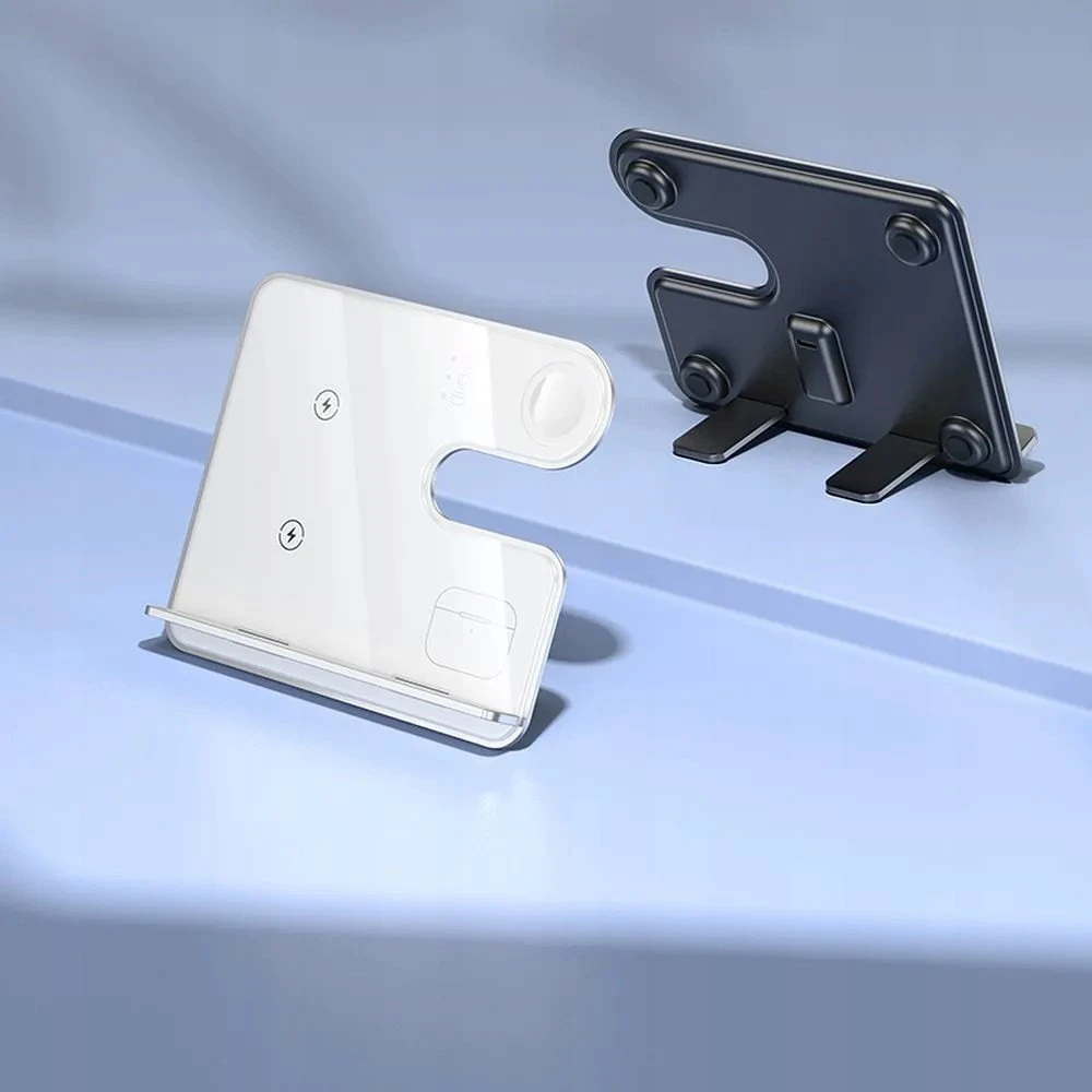 „Hoco 3in1“ 15 W „MagSafe“ ir Apple suderinamas belaidis įkroviklis, laikrodžiui, 15 W, CQ19, sidabrinis