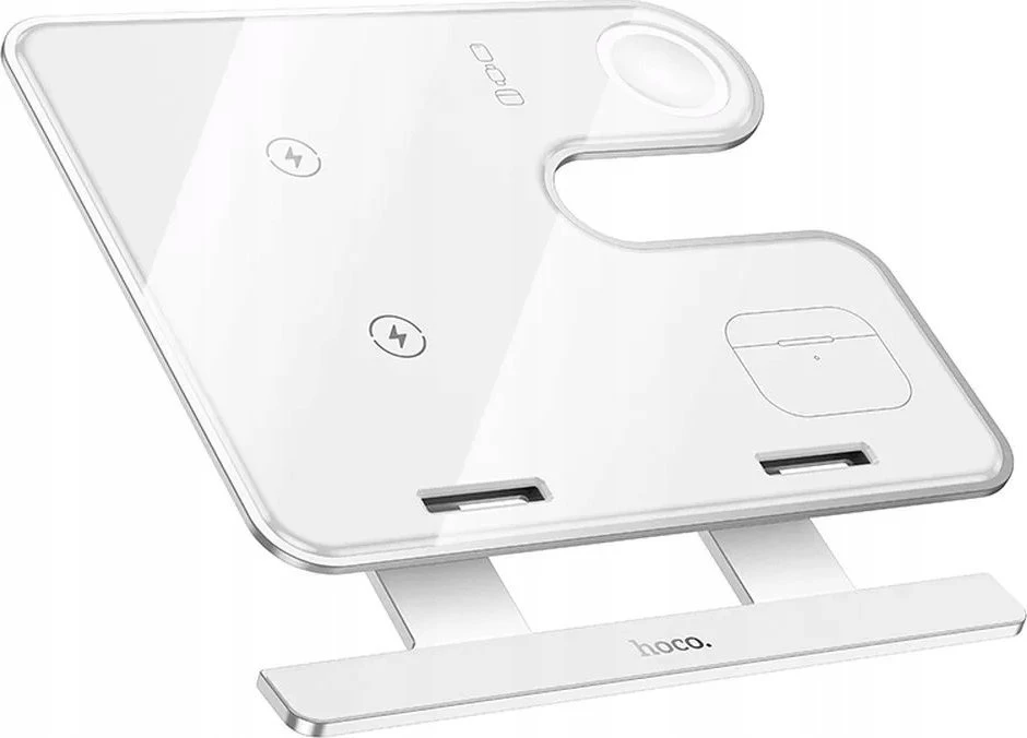 „Hoco 3in1“ 15 W „MagSafe“ ir Apple suderinamas belaidis įkroviklis, laikrodžiui, 15 W, CQ19, sidabrinis
