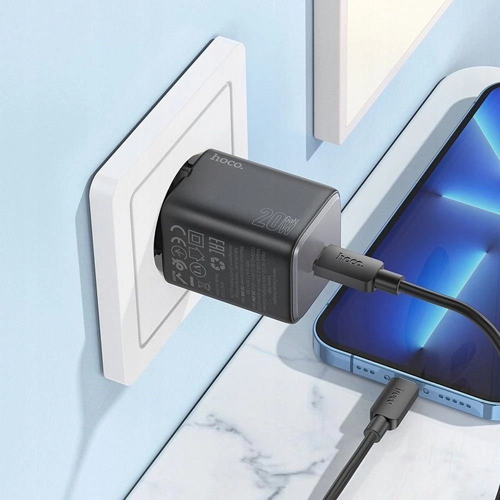 Įkroviklis Hoco N40 (1xUSB-C 20W) juodas