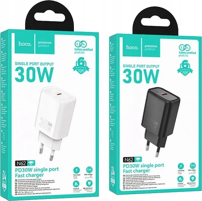 Telefono įkroviklis Hoco USB C QC PD 30W N62 baltas