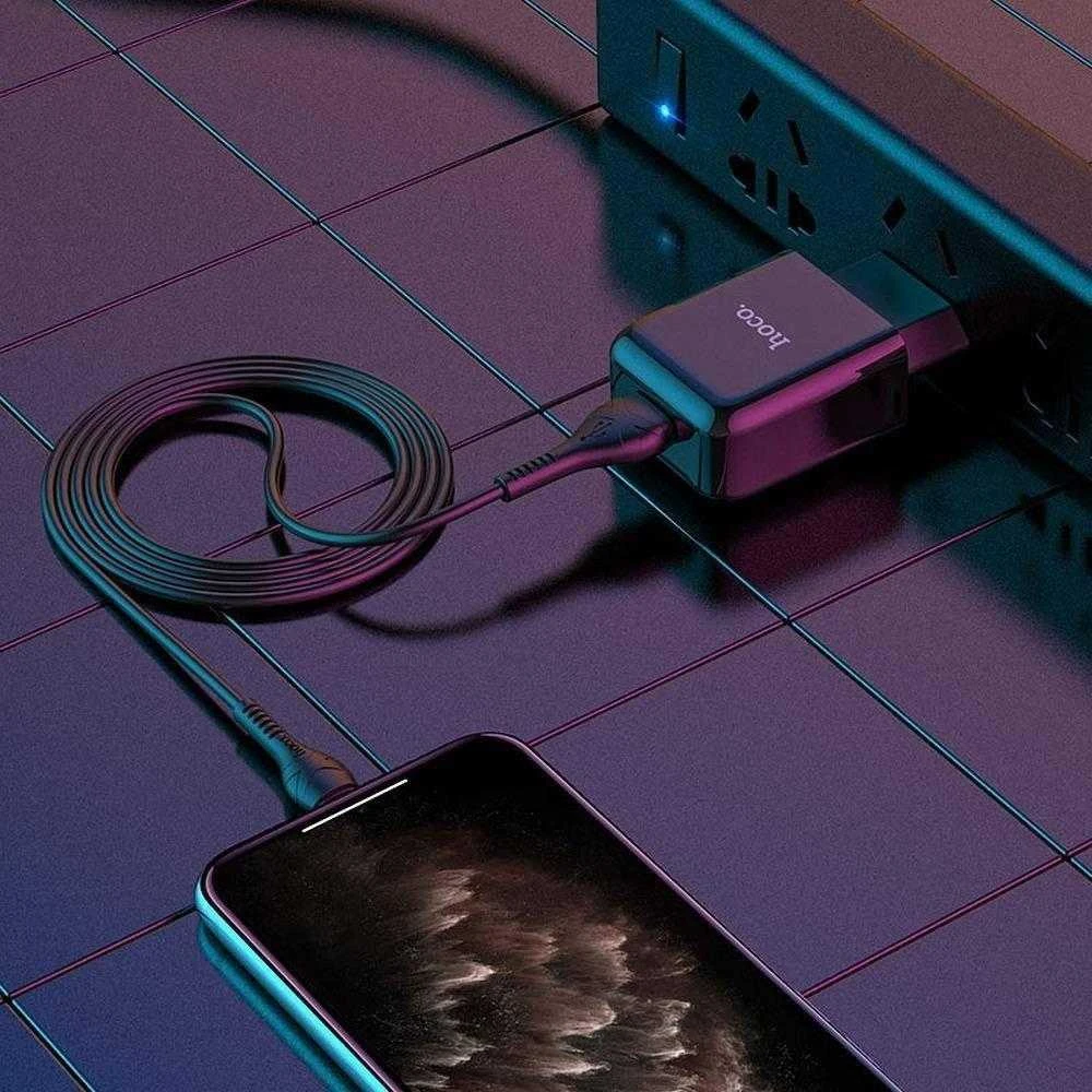 Telefono įkroviklis Hoco USB A 2A 10W + laidas USB A į Lightning N2 juodas