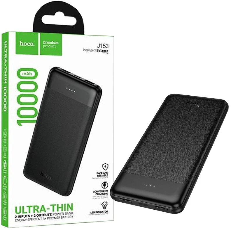 Powerbank 10000 mAh 2A 10W Hoco J153 juodas