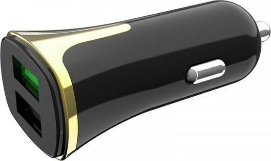 Įkroviklis automobilinis Hoco Z31 USB + "microUSB" QuickCharge (3.0A) juodas