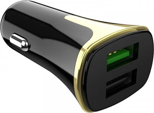 Įkroviklis automobilinis Hoco Z31 USB + "microUSB" QuickCharge (3.0A) juodas