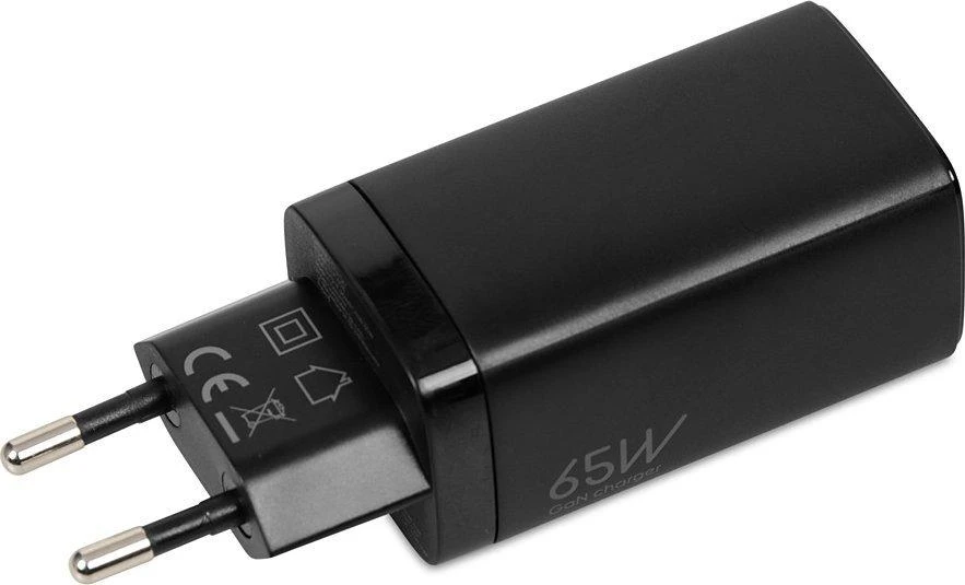 IBOX C-65 PD65W UNIVERSAL CHARGER GaN USB-C CABLE Juodas
