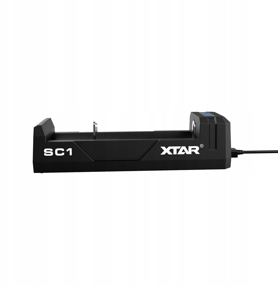 Įkroviklis Li-ion cilindrinių akumuliatorių 18650 USB-C įkroviklis - 1 kanalas