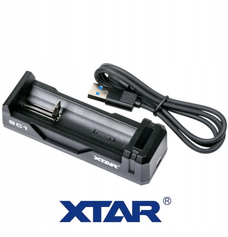 Įkroviklis Li-ion cilindrinių akumuliatorių 18650 USB-C įkroviklis - 1 kanalas