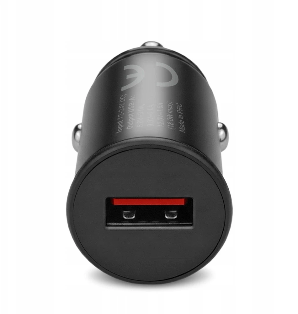Automobilinis Įkroviklis - everActive CC-15QC 18W su USB-C Kabeliu LED, Juoda