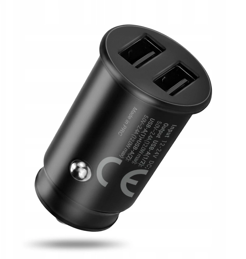 Automobilio Įkroviklis - everActive CC-25 12W Dual USB-A Ports 5V/2.4A, Juoda