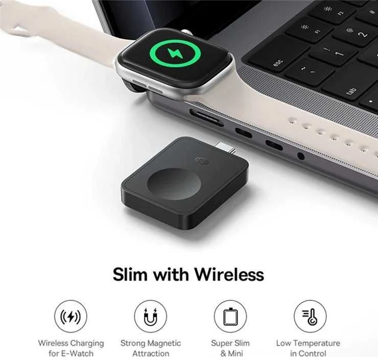 Baseus MagPro 2.5W Magnetic belaidis įkroviklis skirtas Apple Watch - juodos spalvos