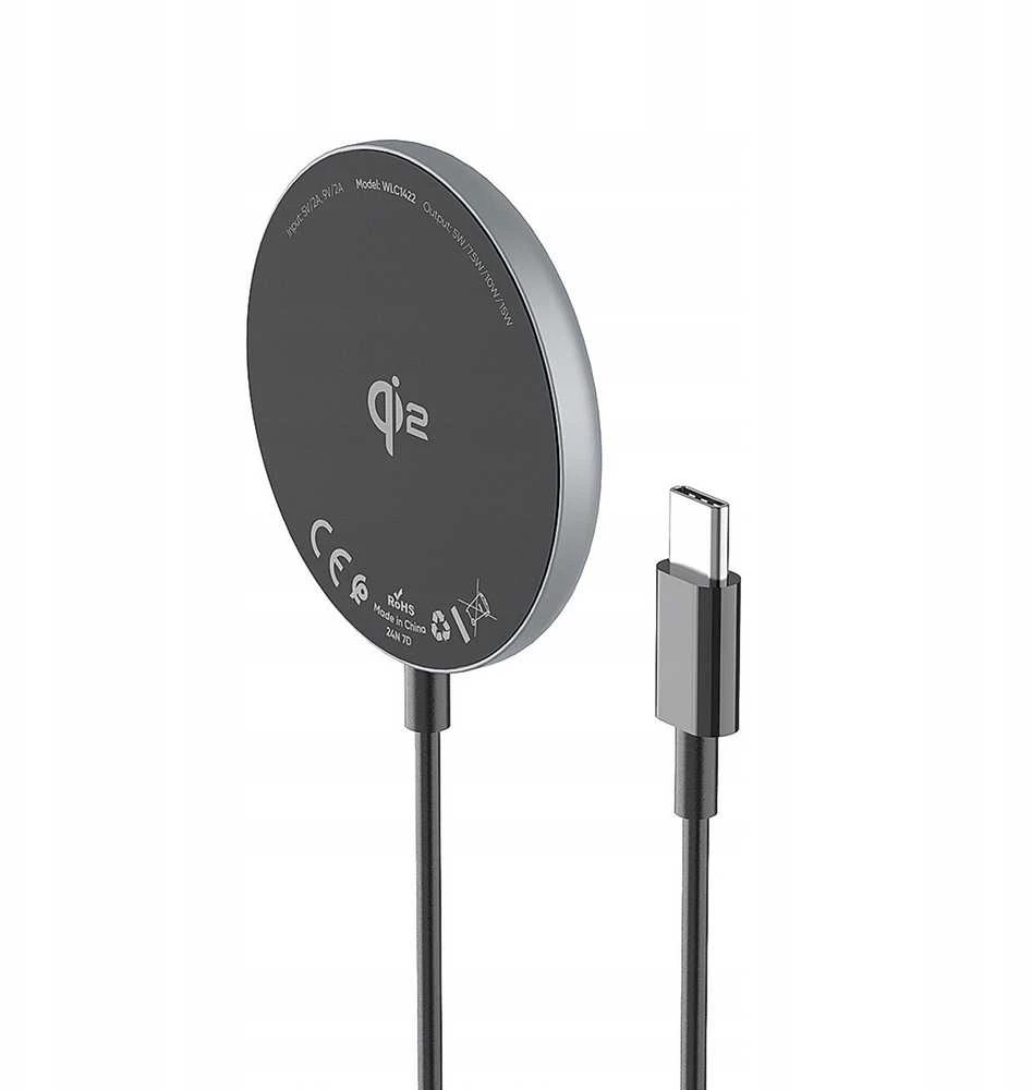 Wozinsky 15W Wireless Qi2 belaidis įkroviklis – juodos spalvos
