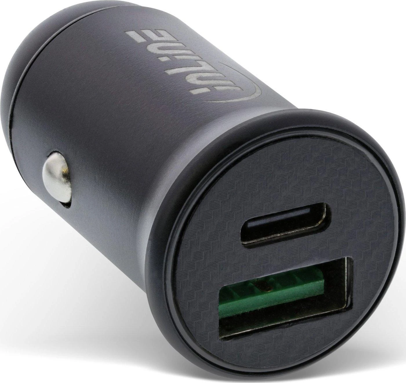 Įkroviklis InLine® USB automobilinis įkroviklis maitinimo adapteris maitinimo tiekimas, USB-A + USB Type-C, juodas