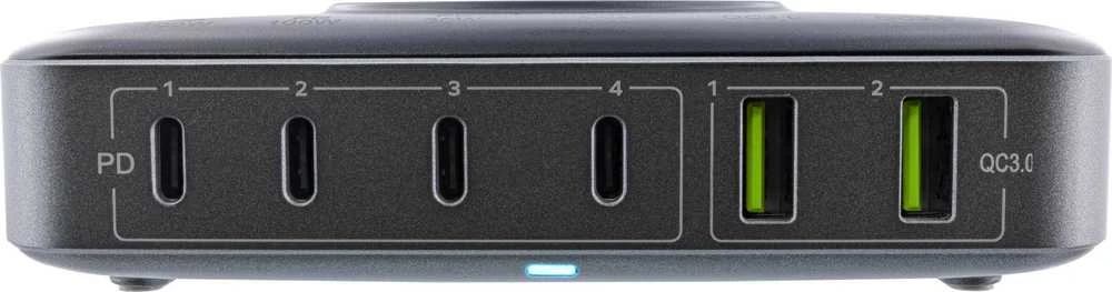 Įkroviklis InLine Qi Powerstation Multiportowa 2x USB-A 4x USB-C 100 W (31517K)