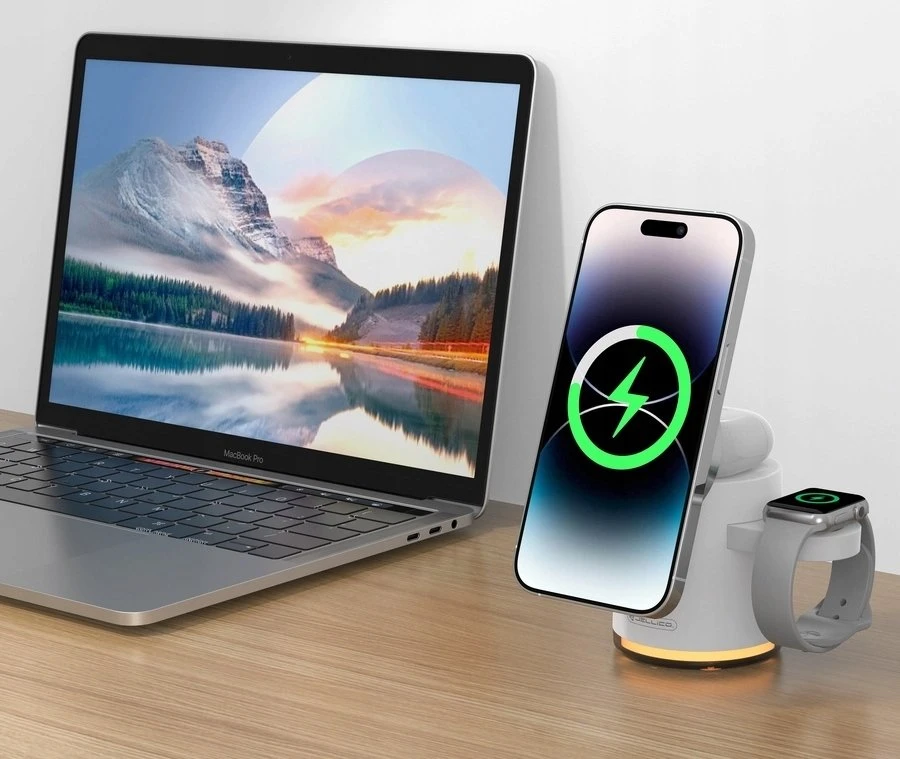 JELLICO wireless charger 3in1 W22 15W Baltas