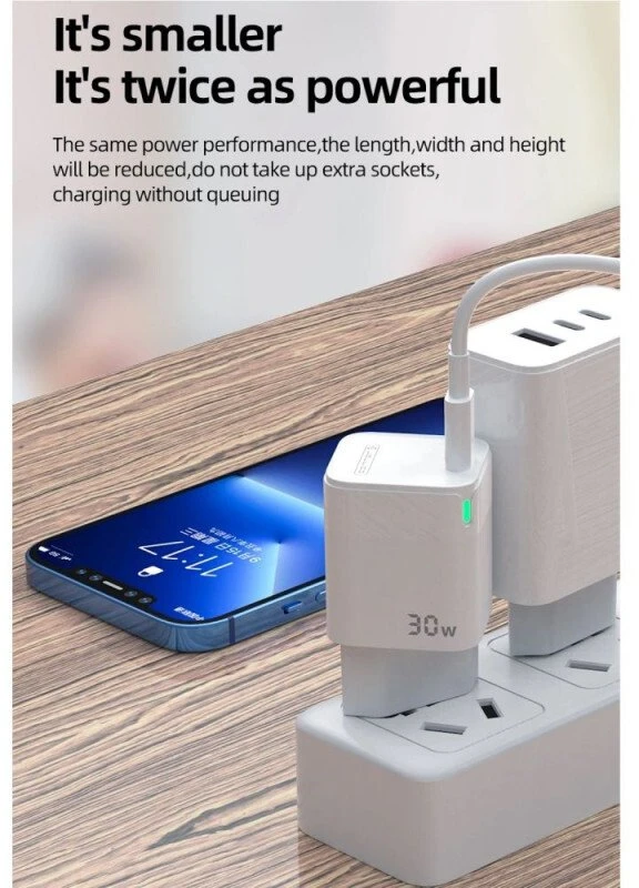 Jellico C43 Mini PD 30W QC 3.0 Smart Adaptīvs ātrais lādētājs ar 1x USB-C (5-20V) ligzdu Balts