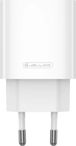 JELLICO sieninis įkroviklis EU53 PD 30W 1xUSB-C + USB-C laidas - Lightning Baltas
