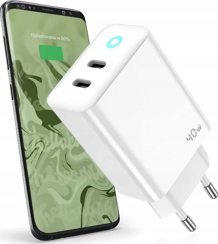 Jellico EU19 GaN PD greitoji įkroviklis 1x USB-A 2x USB-C 40W Baltas (GSMA0262)