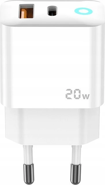 Jellico EU11 20W PD GaN Universāls adaptīvs ātrais lādētājs ar USB-C (5-12V) / USB 3A Balts