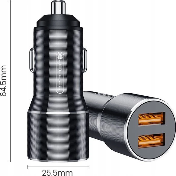 JELLICO automobilinis įkroviklis F9 36W 2xUSB QC3.0 Juodas