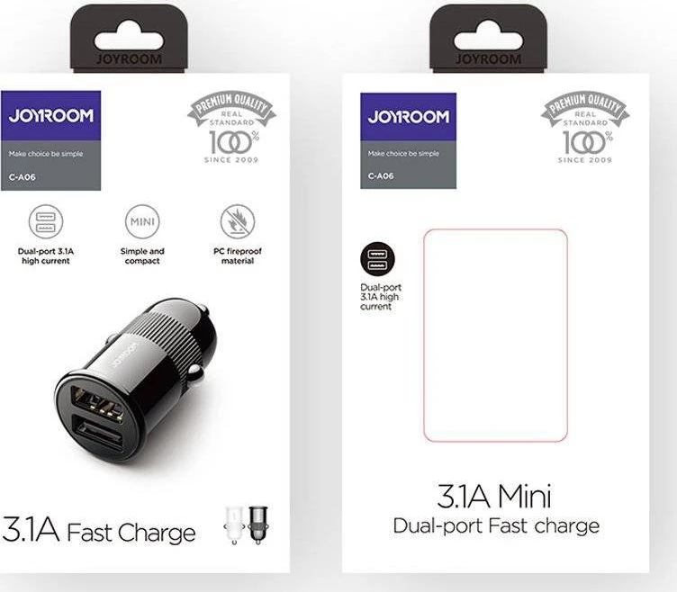 Automobilinis įkroviklis Joyroom C-A06 2xUSB 3.1A baltas