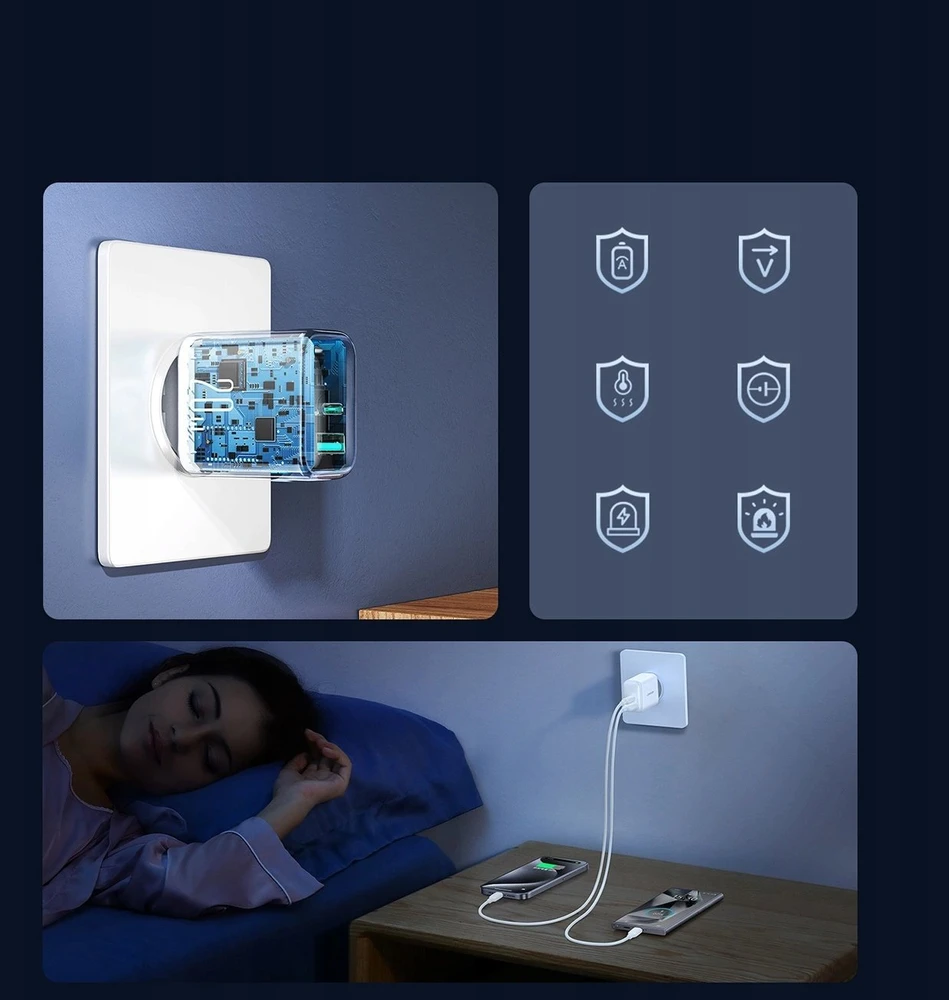 Įkroviklis Joyroom JR-TCF21 20W USB-C/USB-A baltas