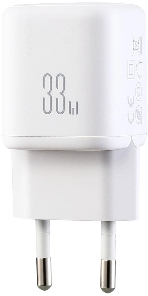 Joyroom JR-TG7 33W USB-A + USB-C sieninis įkroviklis su 60W USB-C į USB-C 1m laidu - Baltas