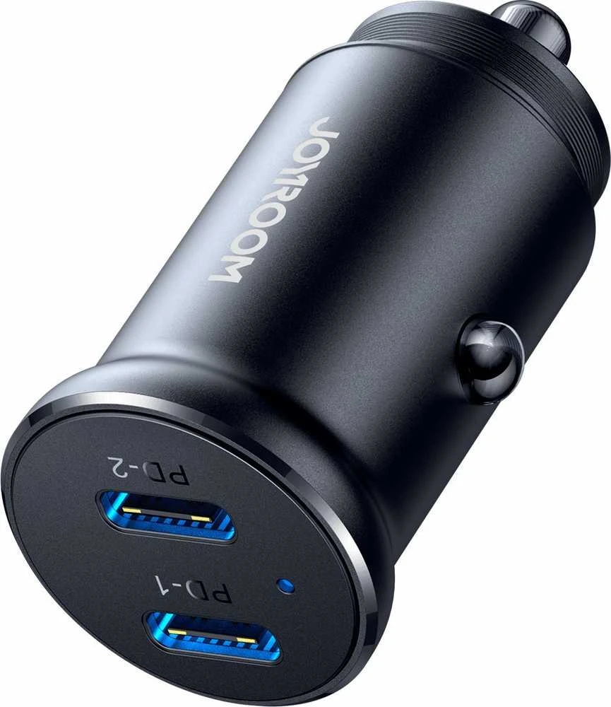 Automobilinis įkroviklis Joyroom CCN06 2xUSB-C 30W juodas
