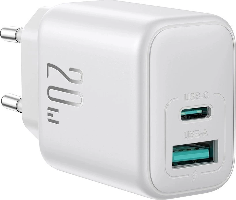 Įkroviklis Joyroom JR-TCF21 20W USB-C/USB-A baltas