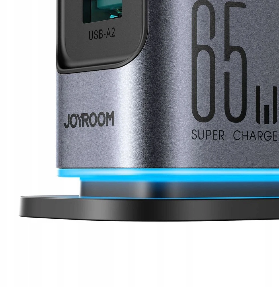 Įkroviklis Joyroom JR-TCM02 GaN 65W 4xUSB-C 2xUSB-A kištukas UK – pilkos spalvos