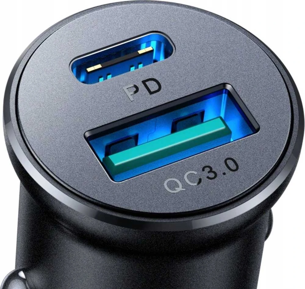Automobilinis įkroviklis Joyroom JR-CCN05 USB-C/USB-A 30W juodas