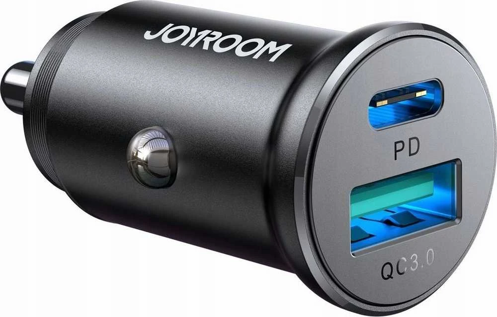 Automobilinis įkroviklis Joyroom JR-CCN05 USB-C/USB-A 30W juodas