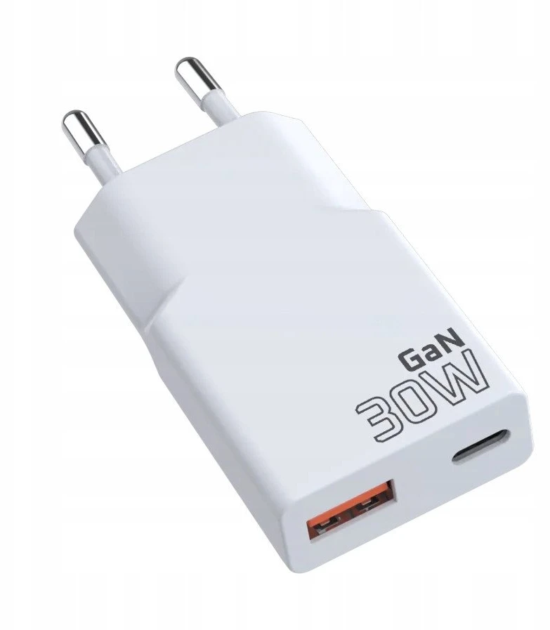 „everactive“ įkroviklis: 1 x USB, 1 x USB-C greito įkrovimo 3.0 30 W itin plonas baltas