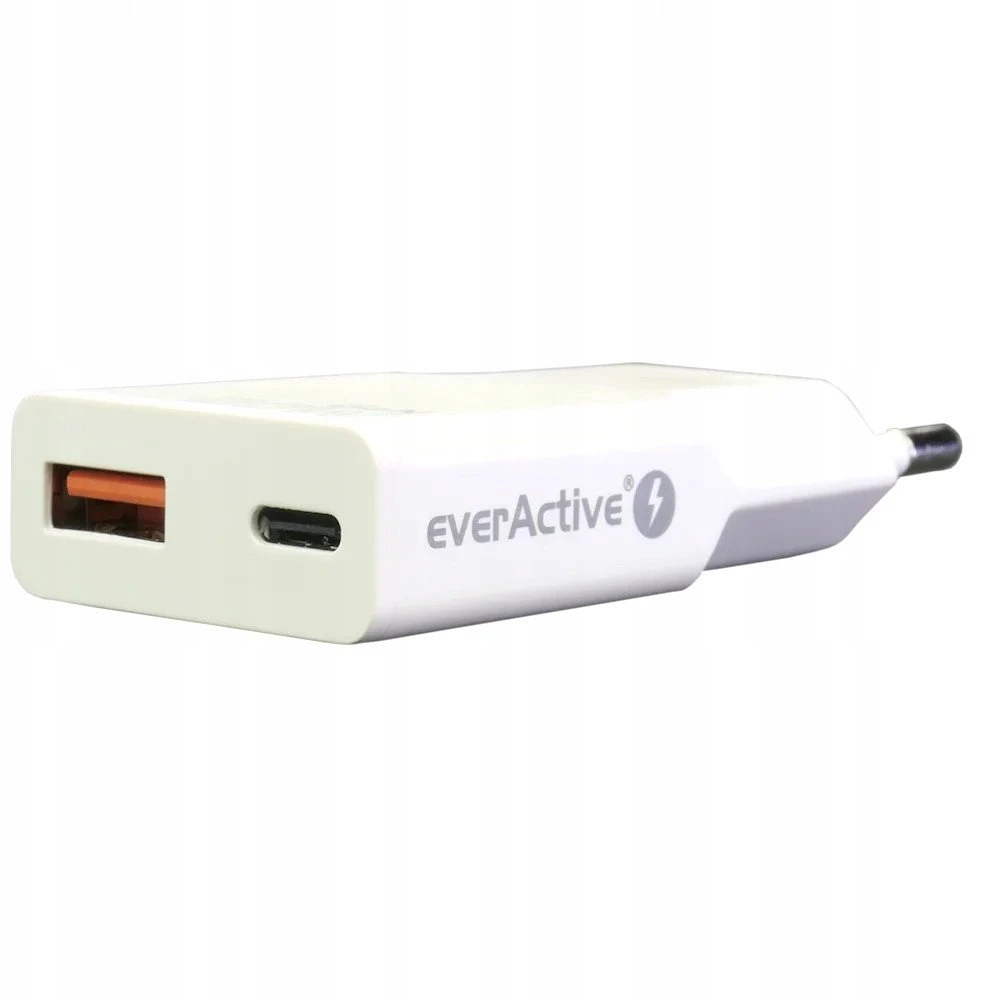 „everactive“ įkroviklis: 1 x USB, 1 x USB-C greito įkrovimo 3.0 30 W itin plonas baltas