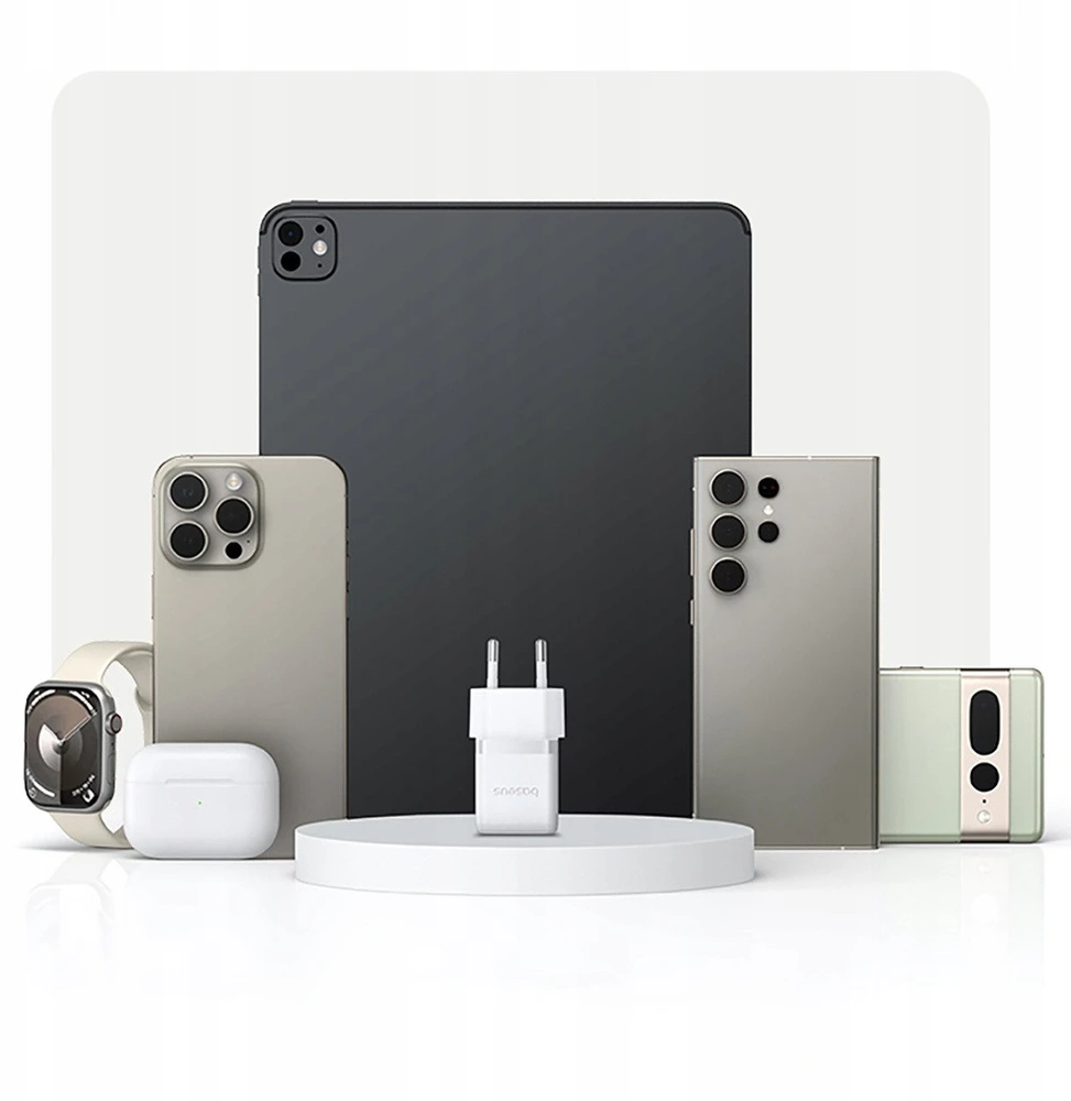 Baseus Sieninis įkroviklis Palm 20W USB-C QC3.0 PD3.0 su USB-C kabeliu 1m, baltas